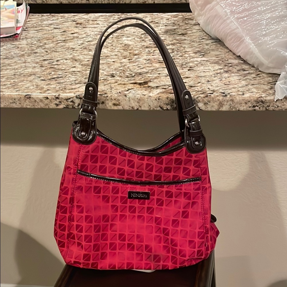 Nine West Red and Black Quilted Shoulder Bag